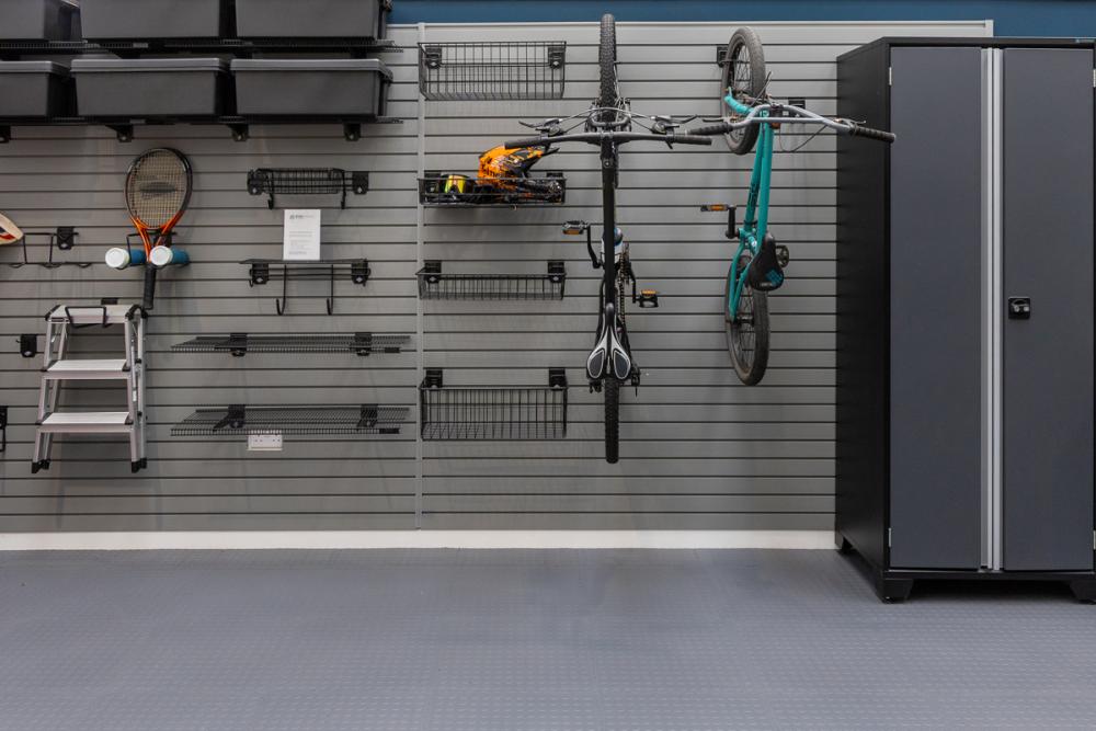 floor tiles with rack in background 