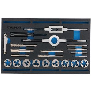 Draper 63520 22 Piece Combination Tap And Die Cast Metric And BSP In EVA Foam Insert Tray